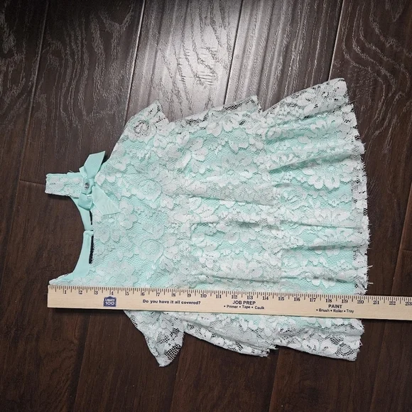 Forever Me Girls 2 Piece Mint Green & White Capri/Lace Tunic Set Size 6 - Picture 13 of 15